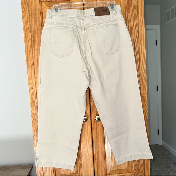 Lauren Jeans Co Ralph Lauren khaki capri pants trousers high rise 8P 100% cotton - Picture 2 of 6